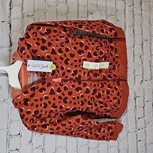 Cheetah heart zip up sweatshirt
